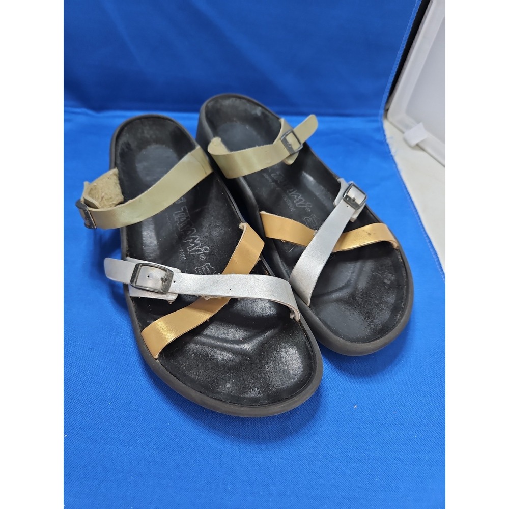 Birkenstock Tatami Sandals Strappy Gold Silver Bronze Metallic Vintage 90s Y2K